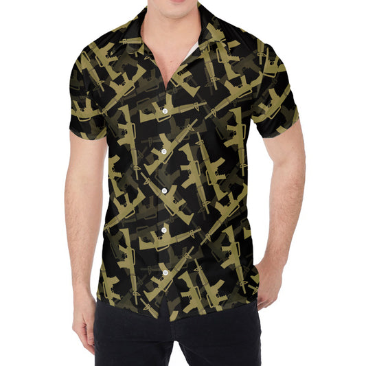Military Guns Pattern Print Men's Shirt
