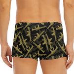 Military Guns Pattern Print Men's Short Boxer Briefs