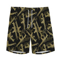 Military Guns Pattern Print Men's Athletic Shorts