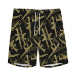 Military Guns Pattern Print Men's Sports Shorts