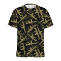 Military Guns Pattern Print Men's Athletic T-Shirt