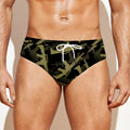 Military Guns Pattern Print Men's Swim Briefs