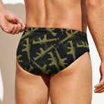 Military Guns Pattern Print Men's Swim Briefs