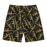 Military Guns Pattern Print Men's Swim Trunks