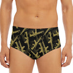 Military Guns Pattern Print Men's Triangle Swim Briefs