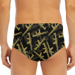 Military Guns Pattern Print Men's Triangle Swim Briefs