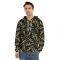 Military Guns Pattern Print Men's Velvet Pullover Hoodie