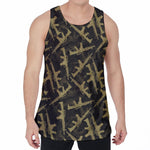 Military Guns Pattern Print Men's Velvet Tank Top