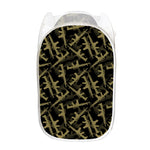Military Guns Pattern Print Mesh Laundry Hamper