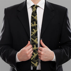 Military Guns Pattern Print Necktie