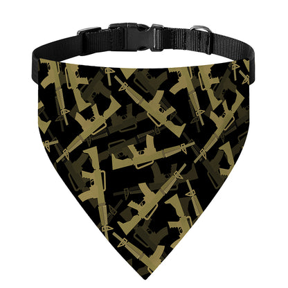 Military Guns Pattern Print Over The Collar Dog Bandana