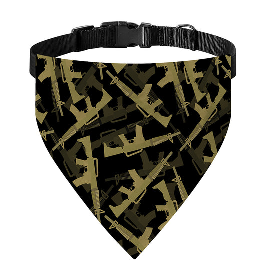 Military Guns Pattern Print Over The Collar Dog Bandana