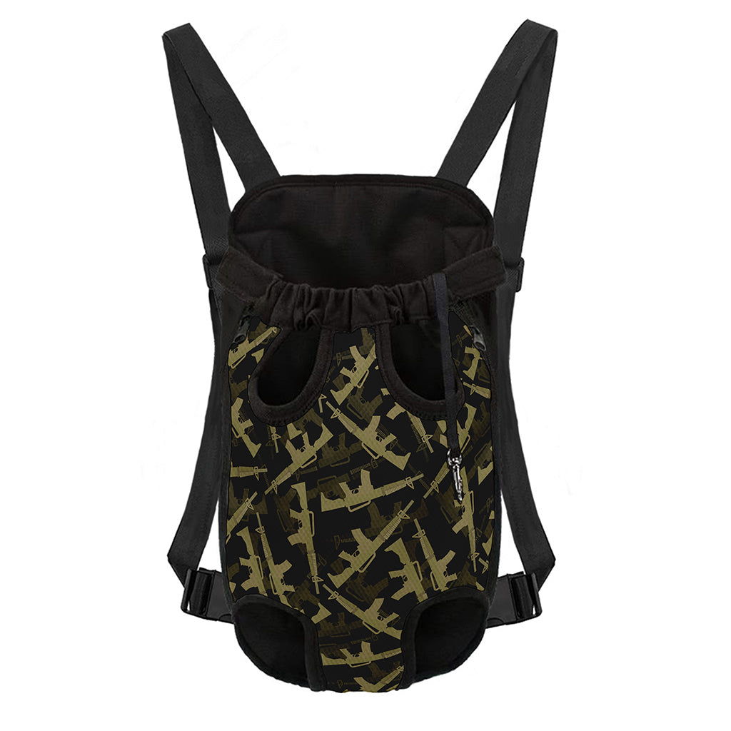 Military Guns Pattern Print Pet Carrier Backpack