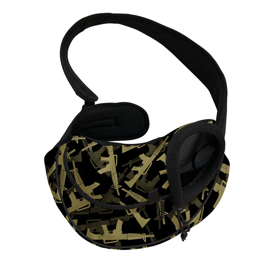 Military Guns Pattern Print Pet Sling Carrier