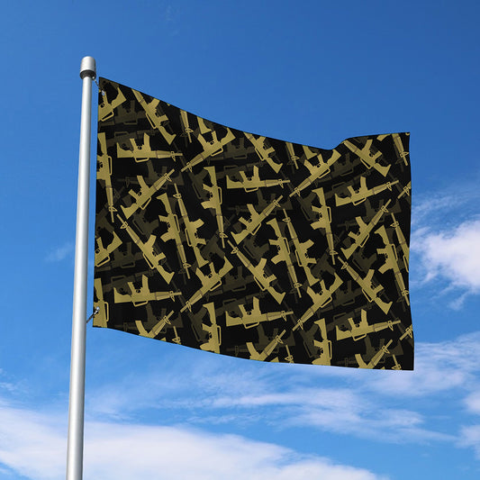 Military Guns Pattern Print Polyester Flag
