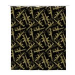 Military Guns Pattern Print Polyester Shower Curtain