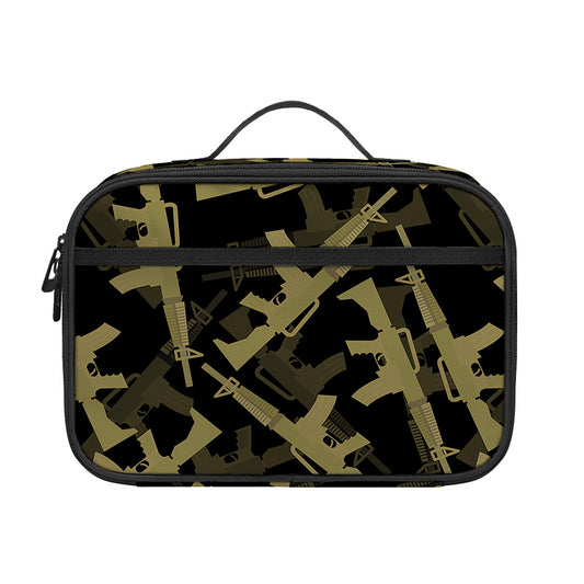 Military Guns Pattern Print Portable Lunch Bag