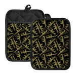 Military Guns Pattern Print Pot Holders With Pocket