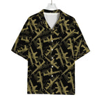 Military Guns Pattern Print Rayon Hawaiian Shirt