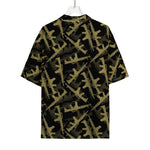 Military Guns Pattern Print Rayon Hawaiian Shirt