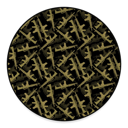 Military Guns Pattern Print Round Floor Mat