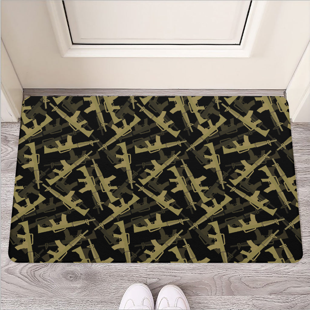 Military Guns Pattern Print Rubber Doormat