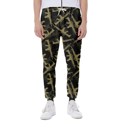 Military Guns Pattern Print Scuba Joggers
