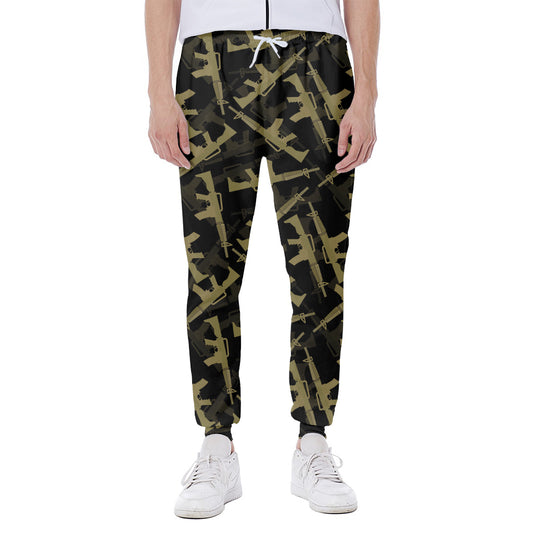 Military Guns Pattern Print Scuba Joggers