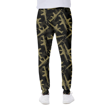 Military Guns Pattern Print Scuba Joggers