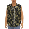 Military Guns Pattern Print Sleeveless Baseball Jersey