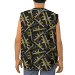 Military Guns Pattern Print Sleeveless Baseball Jersey