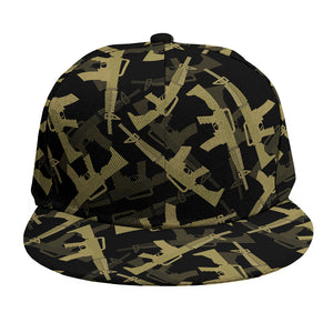 Military Guns Pattern Print Snapback Cap