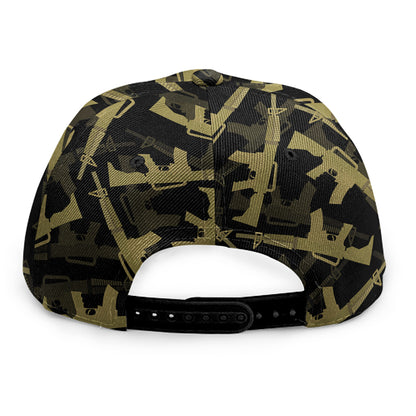 Military Guns Pattern Print Snapback Cap