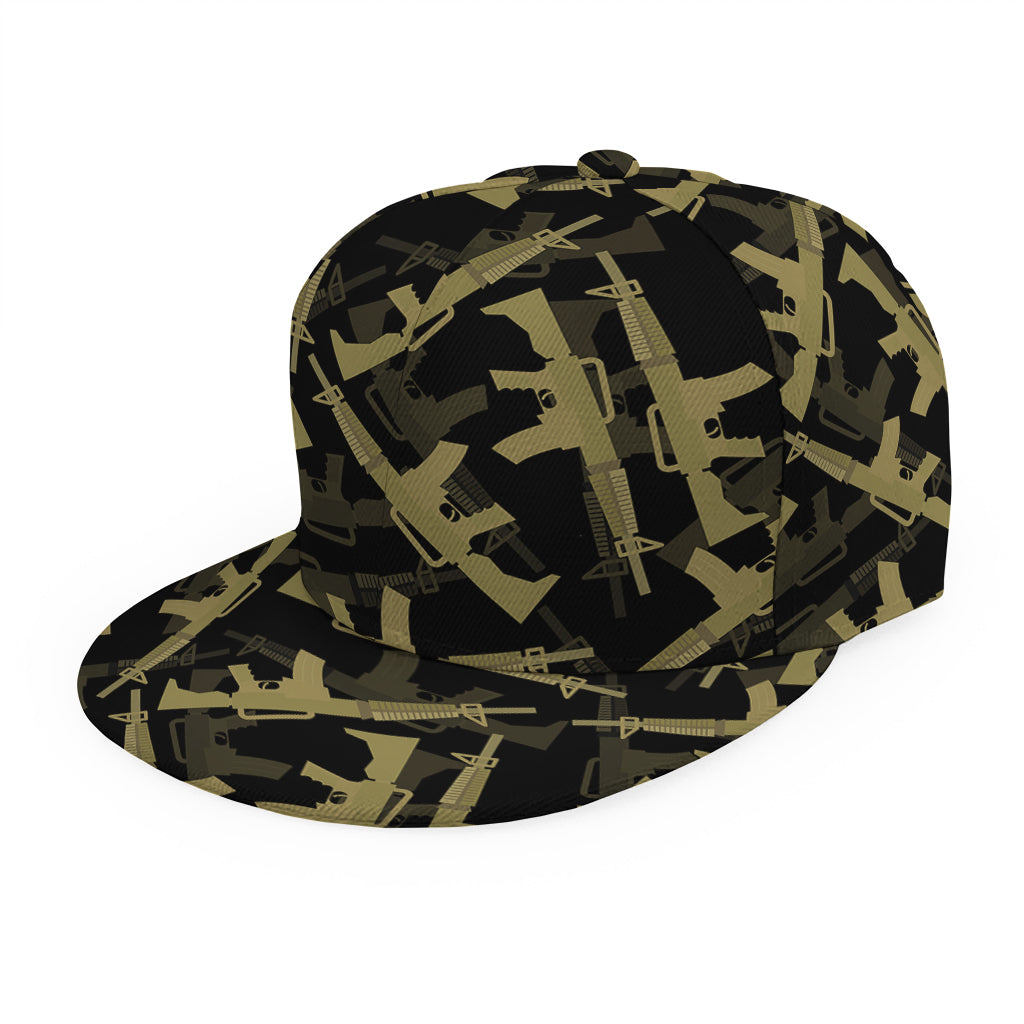 Military Guns Pattern Print Snapback Cap