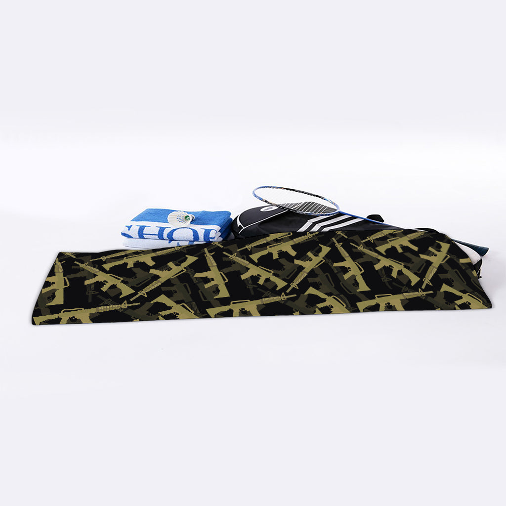 Military Guns Pattern Print Sports Towel