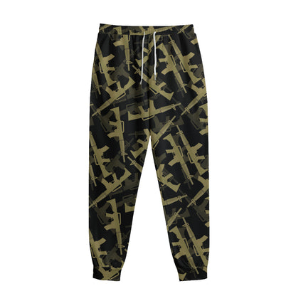 Military Guns Pattern Print Sweatpants