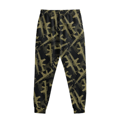 Military Guns Pattern Print Sweatpants