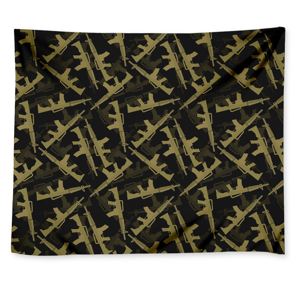 Military Guns Pattern Print Tapestry