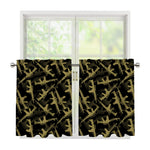 Military Guns Pattern Print Tier Curtains