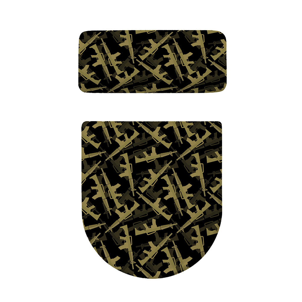 Military Guns Pattern Print Toilet Lid And Tank Cover Set