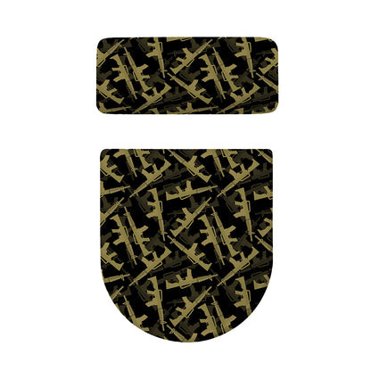 Military Guns Pattern Print Toilet Lid And Tank Cover Set