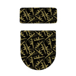 Military Guns Pattern Print Toilet Lid And Tank Cover Set