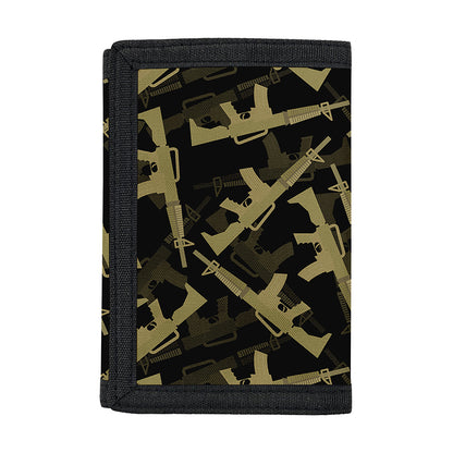 Military Guns Pattern Print Trifold Wallet
