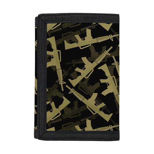 Military Guns Pattern Print Trifold Wallet
