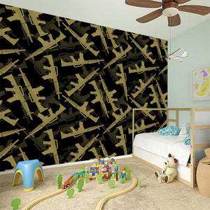 Military Guns Pattern Print Wall Sticker