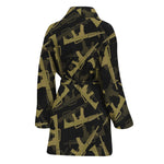 Military Guns Pattern Print Women's Bathrobe