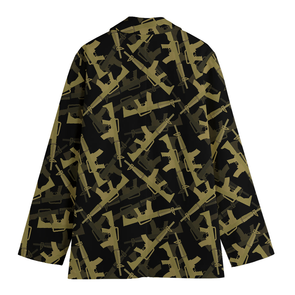 Military Guns Pattern Print Women's Blazer