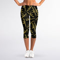 Military Guns Pattern Print Women's Capri Leggings
