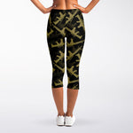 Military Guns Pattern Print Women's Capri Leggings