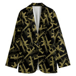 Military Guns Pattern Print Women's Cotton Blazer